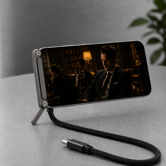 Lyres Kijk & Laad Kabel — USB-C Kabel met Ingebouwde Standaard