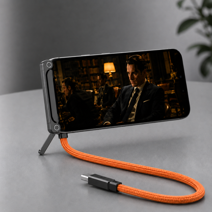 Lyres Kijk & Laad Kabel — USB-C Kabel met Ingebouwde Standaard